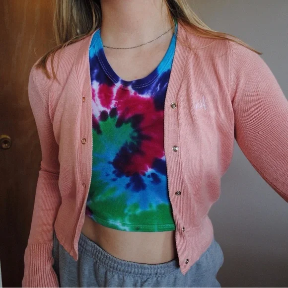 UNIF cropped pink cardigan! - Picture 1 of 8